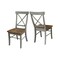 International Concepts Set of Two X-Back Chair, with Solid Wood Seat, Hickory/Stone C41-613P - alternate 9